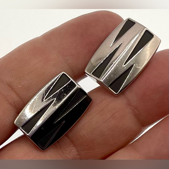 3 for $30 Vintage Signed Speidel Silver Tone Minimalist Cufflinks - Picture 3 of 6